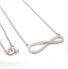 925 Sterling Silver Infinity Pendant Necklace