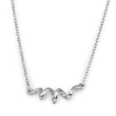 925 Sterling Silver Twisted Spiral Pendant Necklace