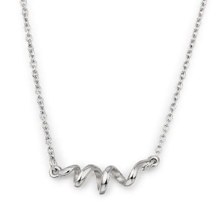 925 Sterling Silver Twisted Spiral Pendant Necklace