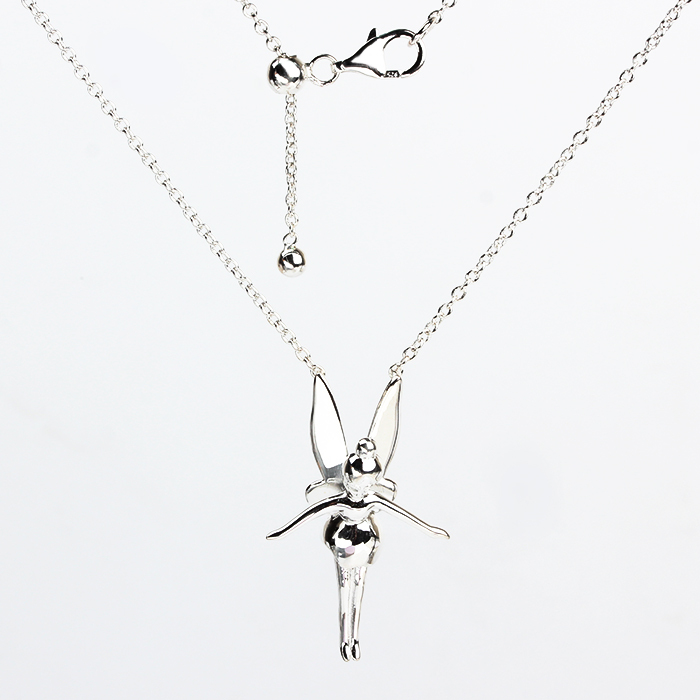 925 Sterling Silver Fairy Pendant Necklace with Adjustable Chain
