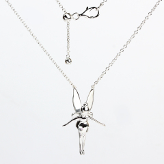 925 Sterling Silver Fairy Pendant Necklace with Adjustable Chain