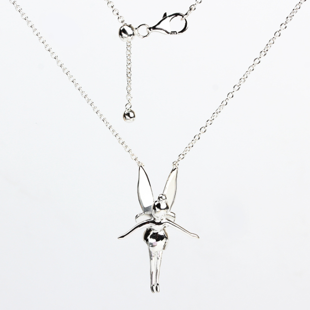 925 Sterling Silver Fairy Pendant Necklace with Adjustable Chain