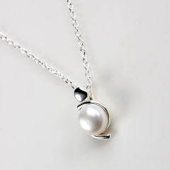 925 Sterling Silver Freshwater Pearl Pendant Necklace