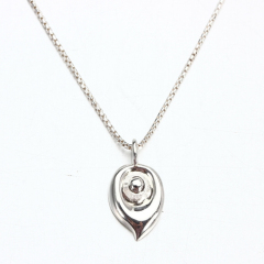 925 Sterling Silver Abstract Teardrop Pendant Necklace