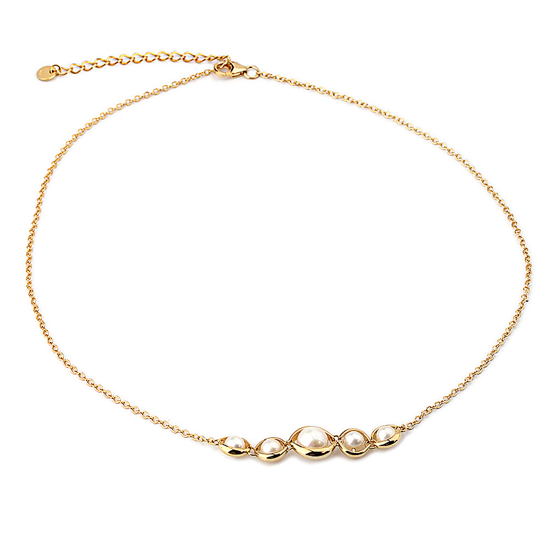 925 Sterling Silver Gold Textured Round Pendant Necklace with Freshwater Pearl Accent