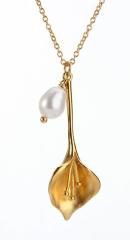 925 Sterling Silver Calla Lily Pendant Necklace