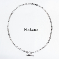 925 Sterling Silver Toggle Chain Choker Necklace