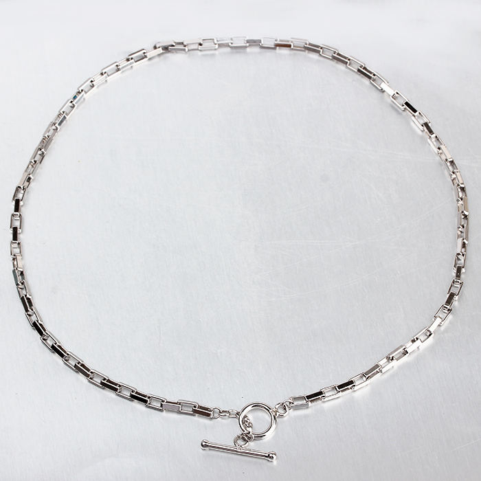 925 Sterling Silver Toggle Chain Choker Necklace