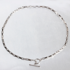 925 Sterling Silver Toggle Chain Choker Necklace