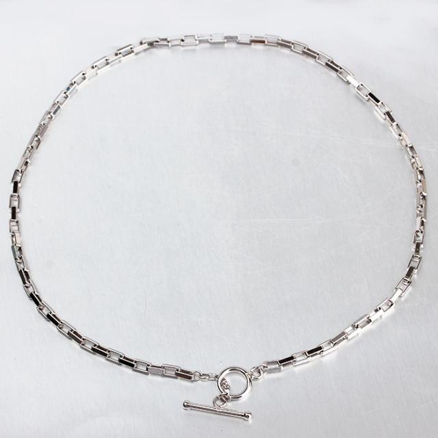 925 Sterling Silver Toggle Chain Choker Necklace