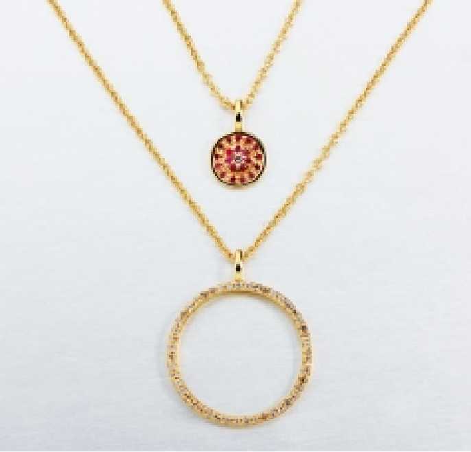 925 Sterling Silver Layered Evil Eye & Pave Open Circle Pendant Necklaces