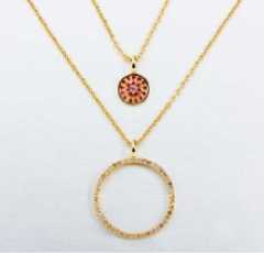 925 Sterling Silver Layered Evil Eye & Pave Open Circle Pendant Necklaces