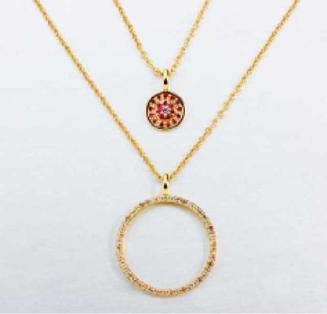 925 Sterling Silver Layered Evil Eye & Pave Open Circle Pendant Necklaces
