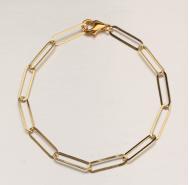 925 Sterling Silver Gold Paperclip Chain Necklace