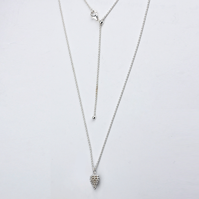 925 Sterling Silver Pine Cone Pendant Necklace