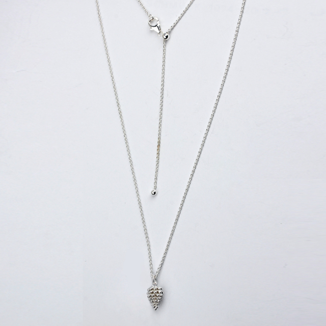 925 Sterling Silver Pine Cone Pendant Necklace