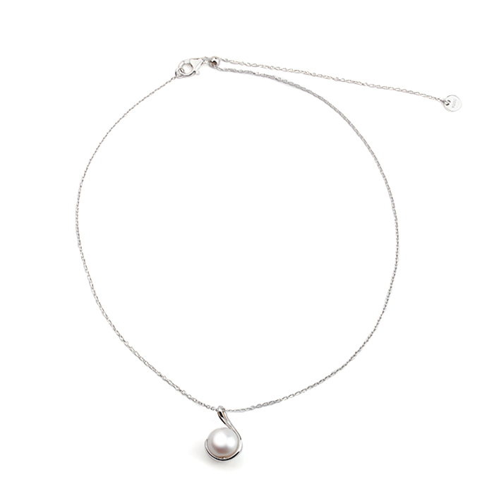 925 Sterling Silver Adjustable Freshwater Pearl Pendant Necklace