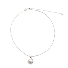 925 Sterling Silver Adjustable Freshwater Pearl Pendant Necklace