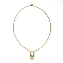 925 Sterling Silver Gold Multi-Layered Textured Pendant Necklace