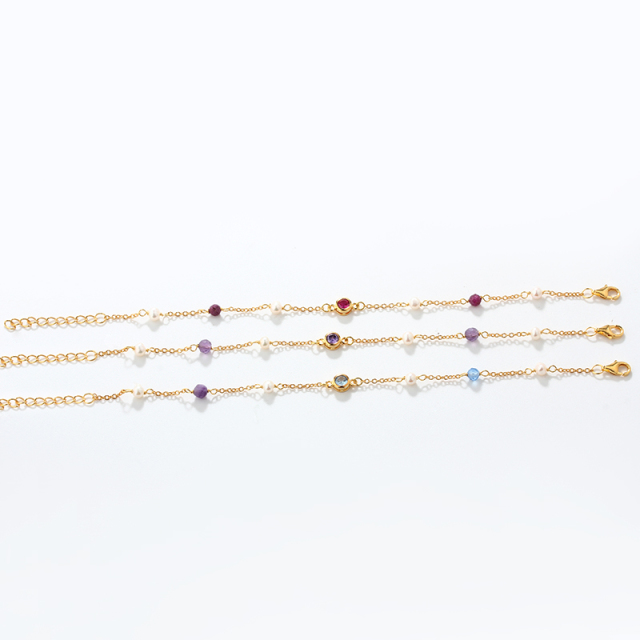 925 Sterling Silver Birthstone Bracelet