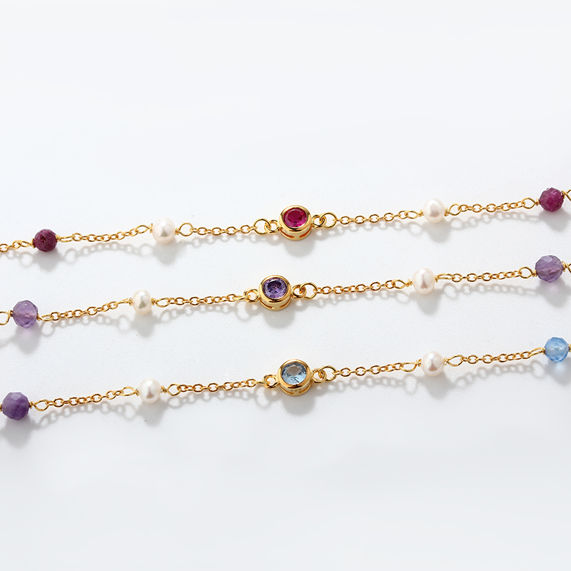 925 Sterling Silver Birthstone Bracelet