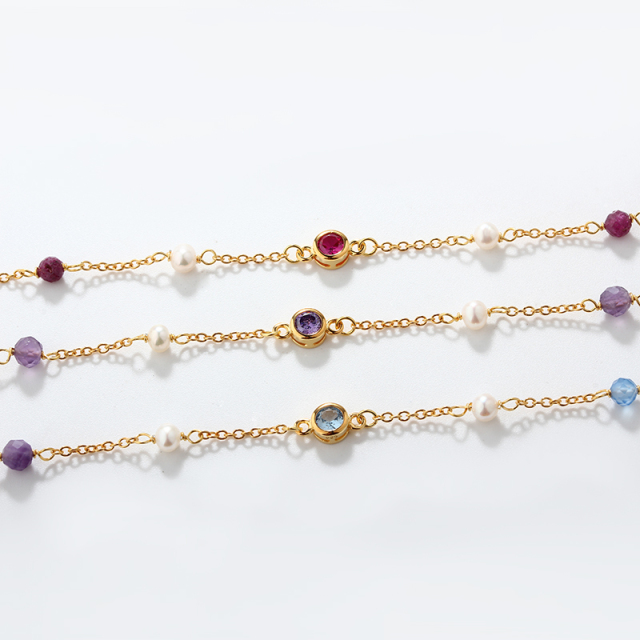 925 Sterling Silver Birthstone Bracelet