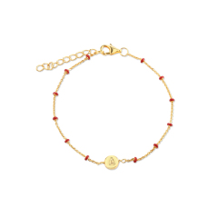 925 Sterling Silver Multi-Color Enamel Initial Letter Bracelet