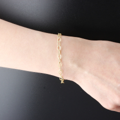 925 Sterling Silver Textured Oval Link Chain Bracelet