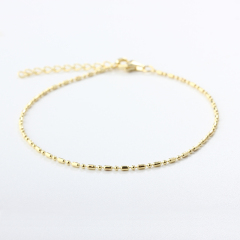 925 Sterling Silver Beaded Bar Chain Bracelet