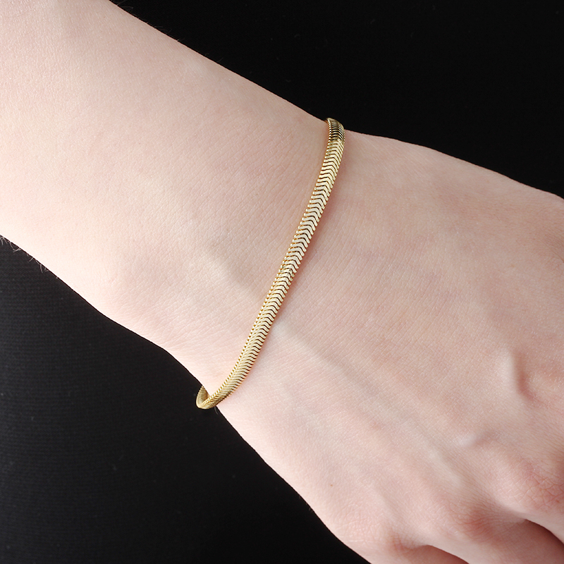 925 Sterling Silver Herringbone Chain Bracelet
