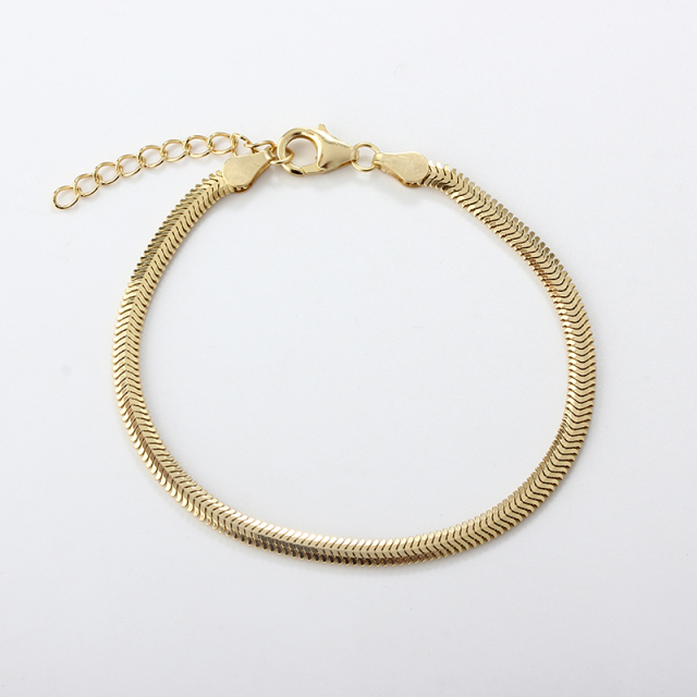 925 Sterling Silver Herringbone Chain Bracelet