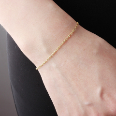 925 Sterling Silver Textured Paperclip Link Chain Bracelet