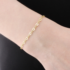 925 Sterling Silver Textured Sunburst Oval Link Chain Bracelet
