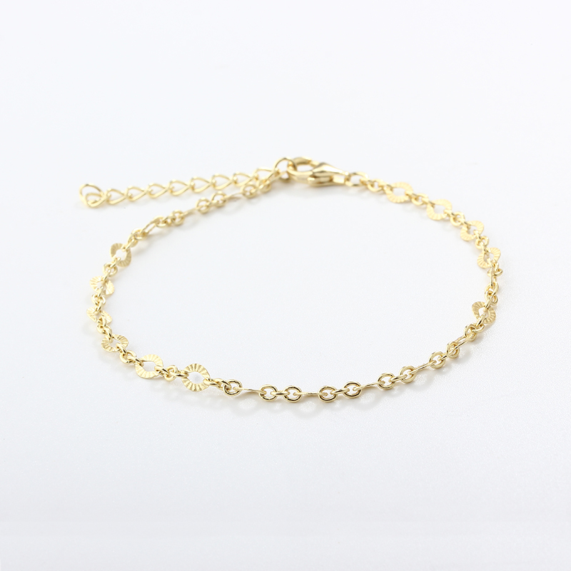 925 Sterling Silver Textured Sunburst Oval Link Chain Bracelet