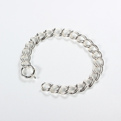 925 Sterling Silver Gold Textured Chain Link Bracelet