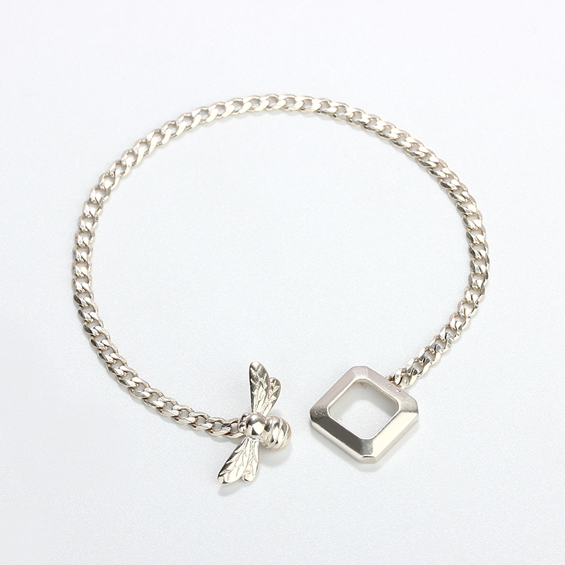 925 Sterling Silver Bee Toggle Bracelet