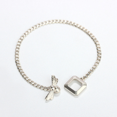 925 Sterling Silver Bee Toggle Bracelet