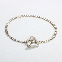 925 Sterling Silver Bee Toggle Bracelet