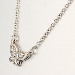 925 Sterling Silver Butterfly CZ Stones Necklaces