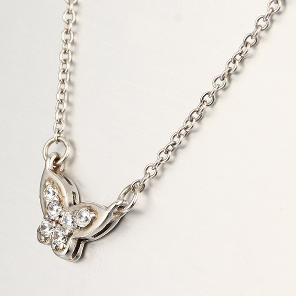 925 Sterling Silver Butterfly CZ Stones Necklaces