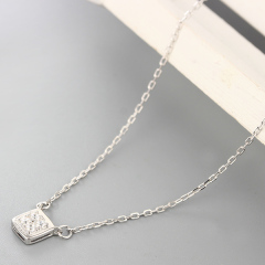 925 Sterling Silver Cubic Square CZ Stones Necklaces