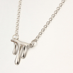 925 Sterling Silver Flowing Water Shape Pendants Necklaces