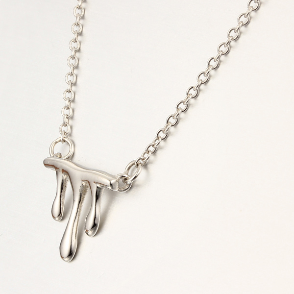 925 Sterling Silver Flowing Water Shape Pendants Necklaces