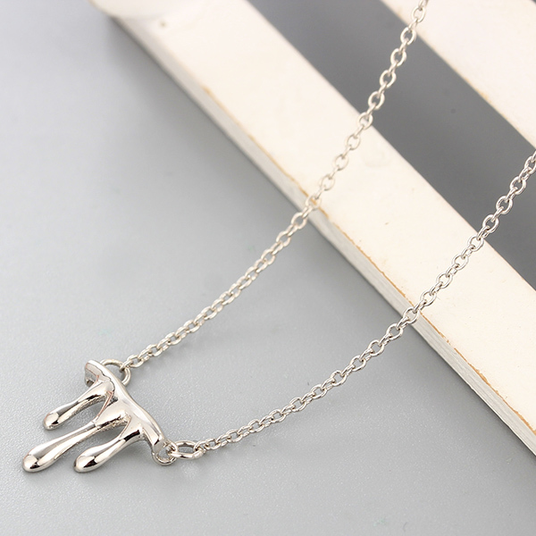 925 Sterling Silver Flowing Water Shape Pendants Necklaces