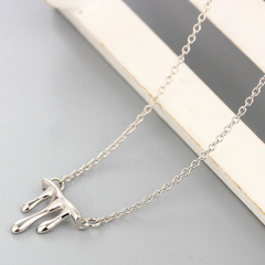 925 Sterling Silver Flowing Water Shape Pendants Necklaces