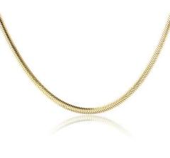 925 Sterling Silver Gold Herringbone Chain Choker Necklace