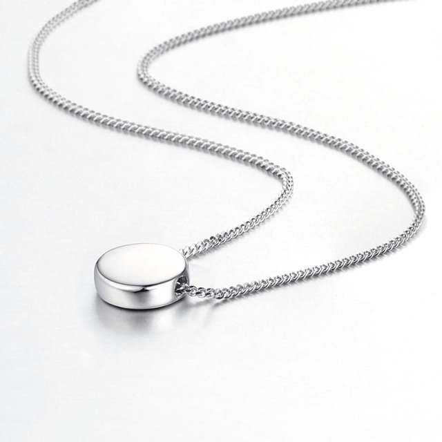 925 Sterling Round Pendant Necklaces