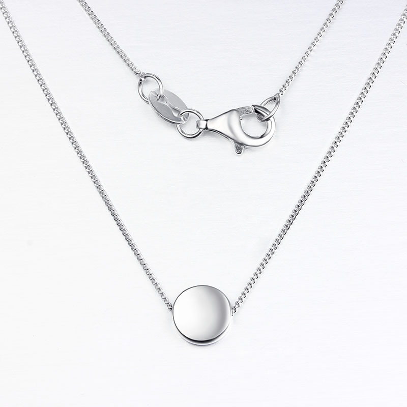 925 Sterling Round Pendant Necklaces