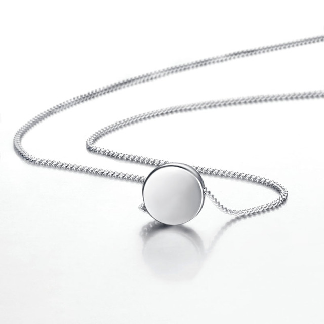 925 Sterling Round Pendant Necklaces