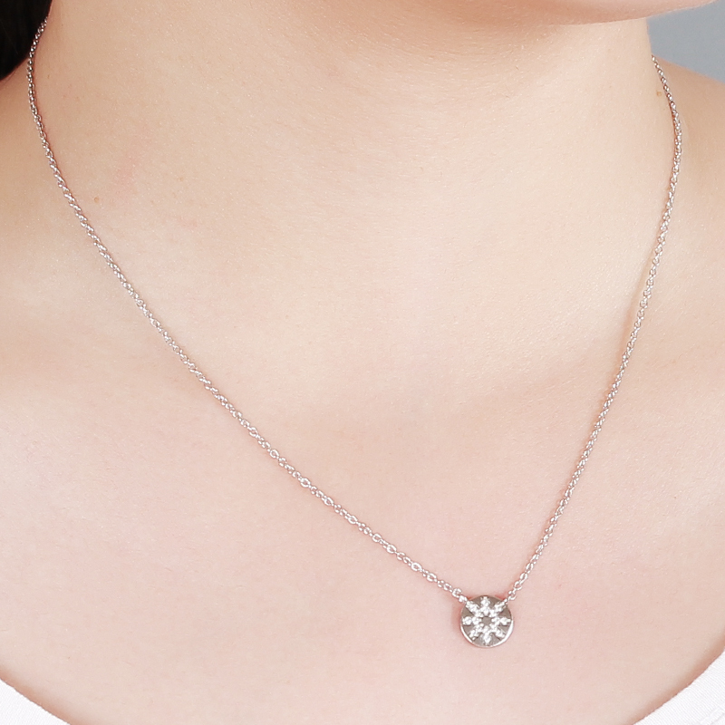 925 Sterling Silver Round Pendant Necklaces